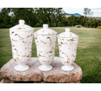 BM905 Putih Toples Permen Gracia dengan Motif Marmer